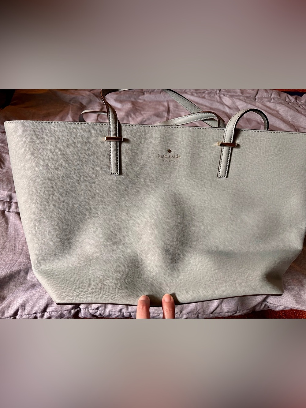 kate spade Light blue large leather tote with matching wallet